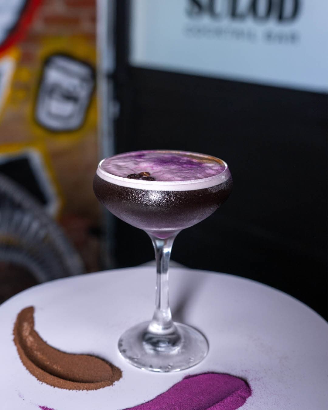 The Purple Pick Me Up cocktail at Sulod